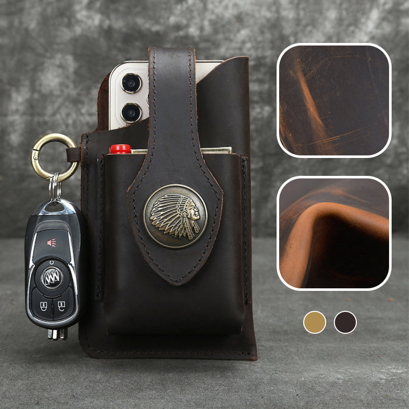 Icone™ BeltPouch: Mehrzweck-GürtelBeutel Aus Leder Im Vintage-Stil
