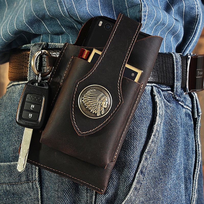 Icone™ BeltPouch: Mehrzweck-GürtelBeutel Aus Leder Im Vintage-Stil