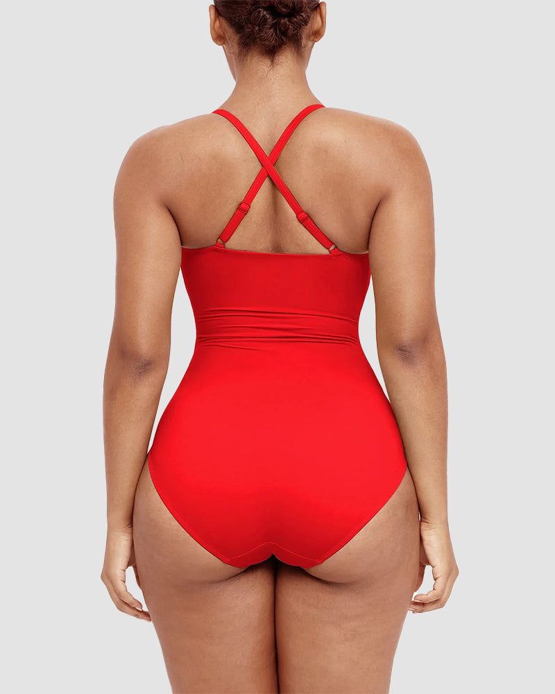 Icone™ ShapingSwimsuit: Elegant Kreuzriemen Am Rücken Figurformend Badeanzug
