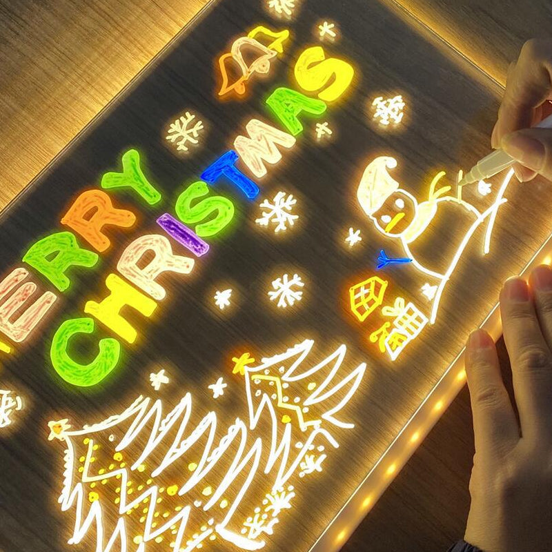 Kletshuts™ NoteBoard: LED-Lampe Acryl Notiz Und Zeichenbrett