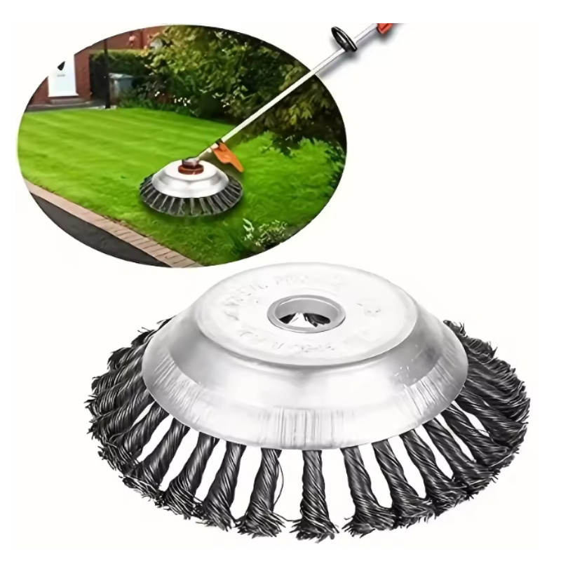 CutterHead: Hochleistungs Stahldraht Unkraut Schneider 20cm Bürstenkopf-Set