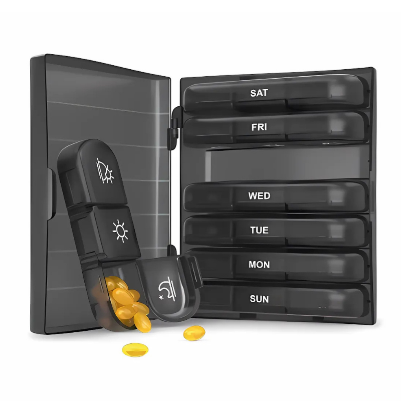 PillOrganizer 1+1 GRATIS: Tragbarer Pillen-Organizer Tägliche Und Wöchentliche Medikamentenaufbewahrung