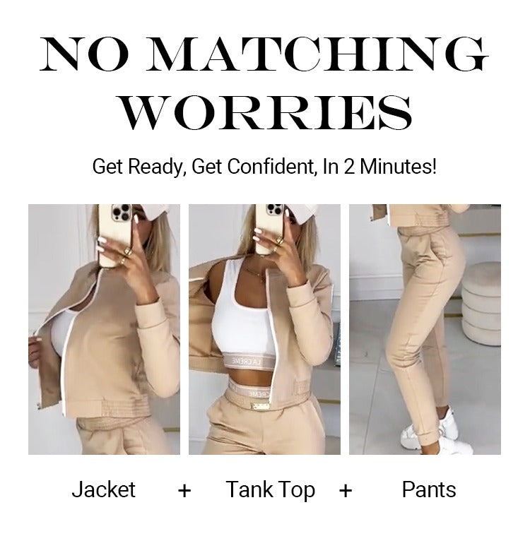 Icone™ OutfitSet: Jacke, Tanktop Und Hose – Lässiges Outfit-Set Für Damen