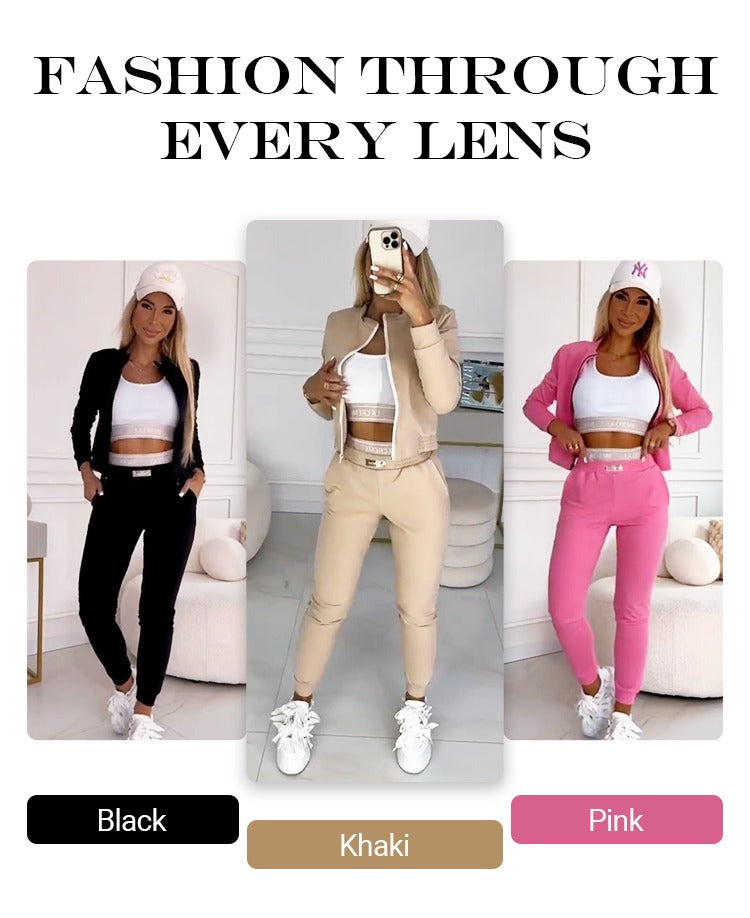 Icone™ OutfitSet: Jacke, Tanktop Und Hose – Lässiges Outfit-Set Für Damen