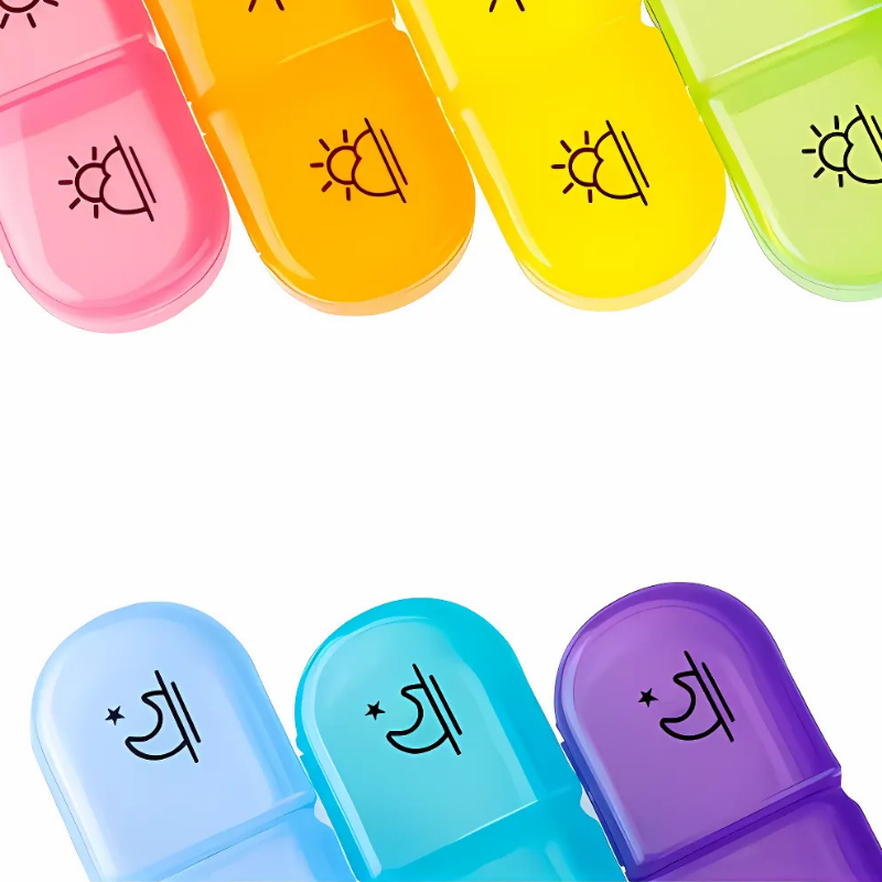 PillOrganizer 1+1 GRATIS: Tragbarer Pillen-Organizer Tägliche Und Wöchentliche Medikamentenaufbewahrung