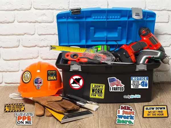 FunnyStickers: Lustig Blau Kragen Wasserdicht Aufkleber Packung