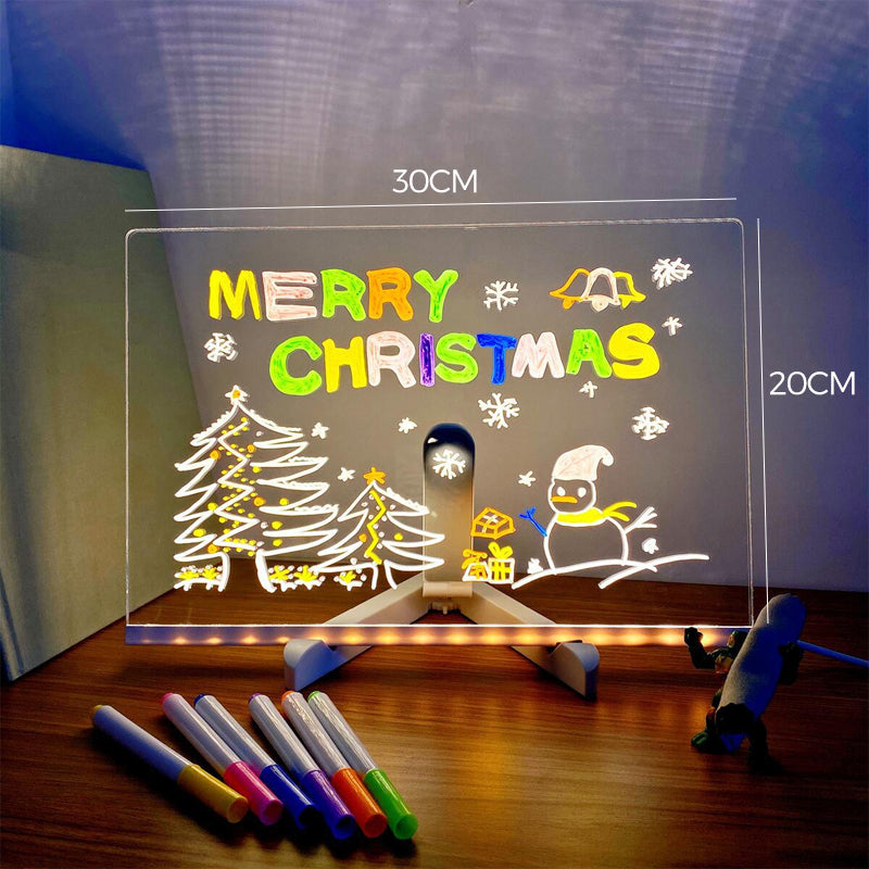 Kletshuts™ NoteBoard: LED-Lampe Acryl Notiz Und Zeichenbrett