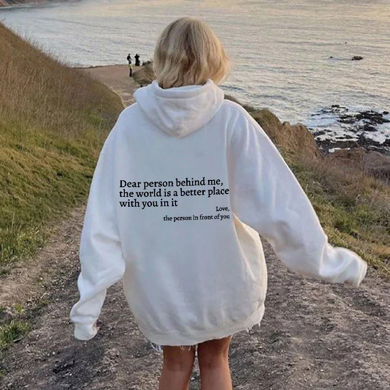 Icone™ DearHoodie: Kapuzenpullover Mit Aufdruck Vorne Und Hinten Botschaft