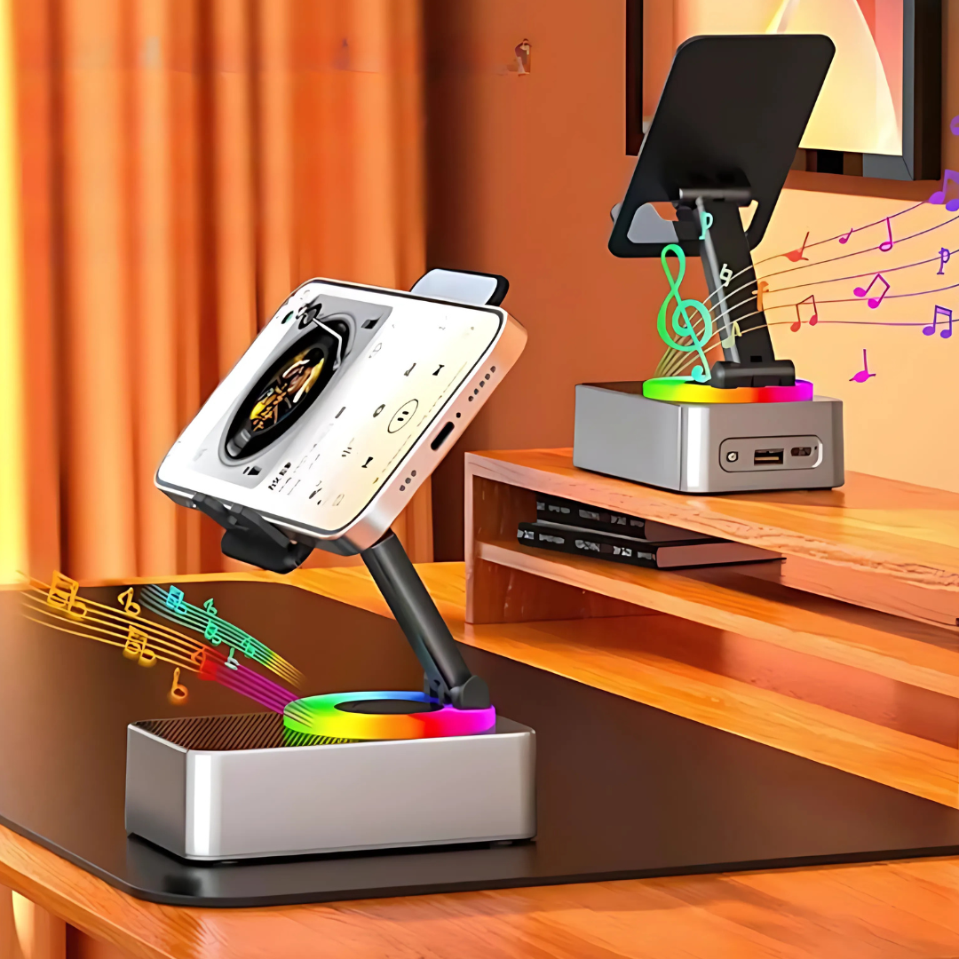 Holder360° PowerSpeaker: 3-In-1 Telefonhalter Bluetooth-Lautsprecher Und Tragbare Powerbank