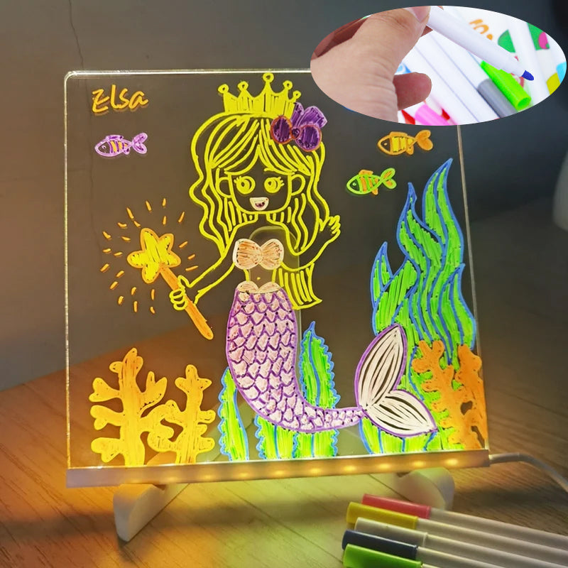 Kletshuts™ NoteBoard: LED-Lampe Acryl Notiz Und Zeichenbrett
