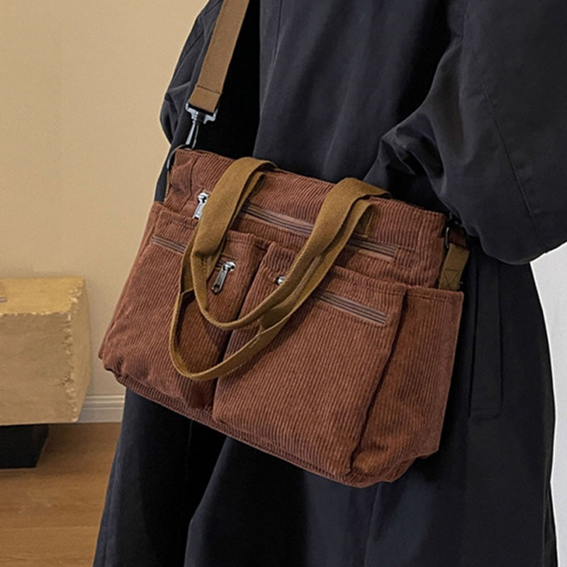 Icone™ CorduroyBag: Großes Fassungsvermögen Unisex Vintage Stil Cordtasche