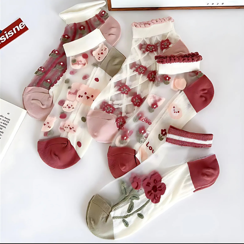 Happy™ MeshSocks: Atmungsaktiv Bequem Spaß Design Mesh Knöchelsocken