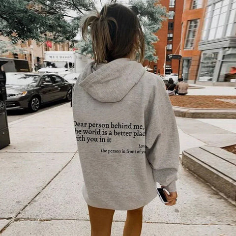 Icone™ DearHoodie: Kapuzenpullover Mit Aufdruck Vorne Und Hinten Botschaft