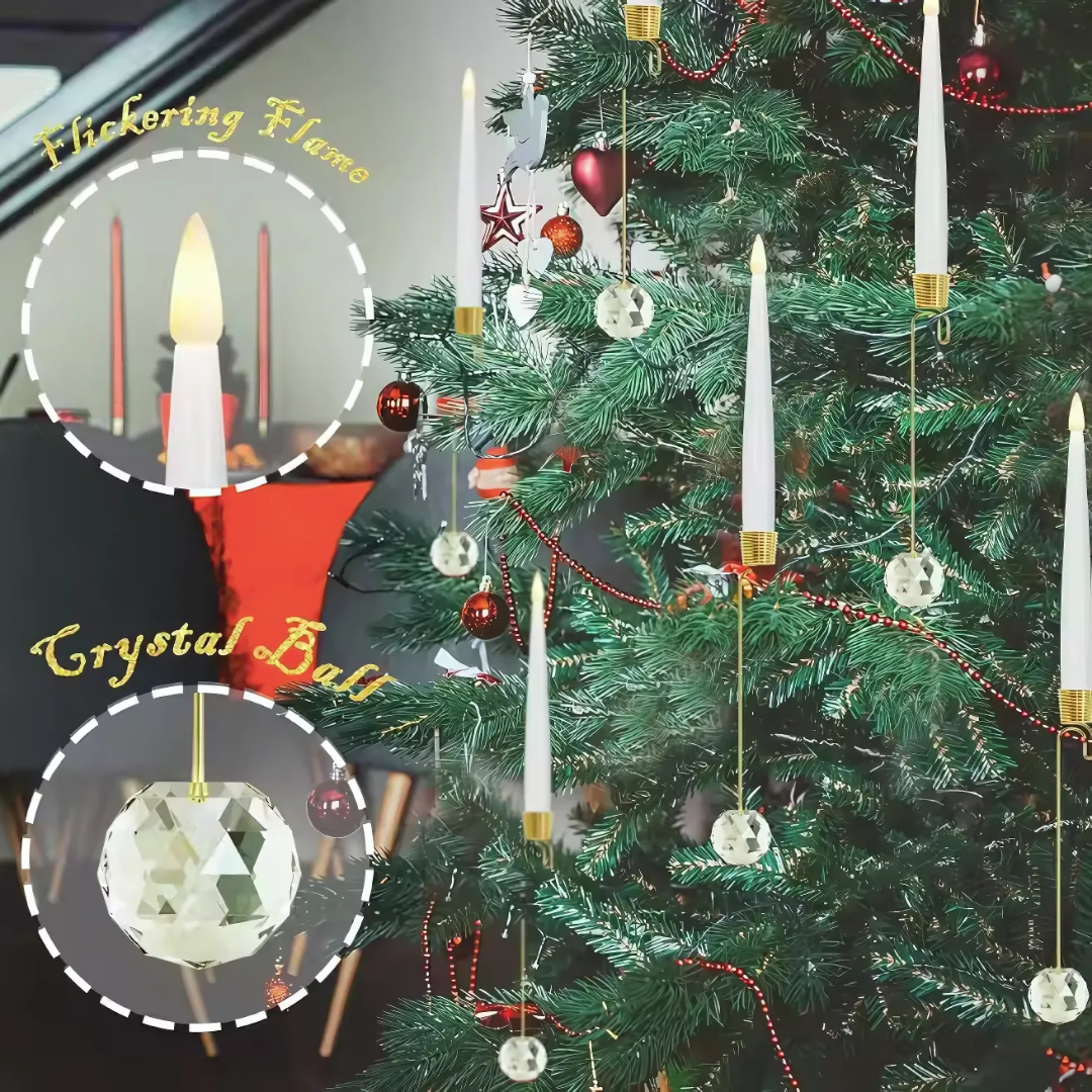 Ledsen™ ChristmasGlow: LED Magisch Weihnachten Glühen Kristall Kugel Kerzen
