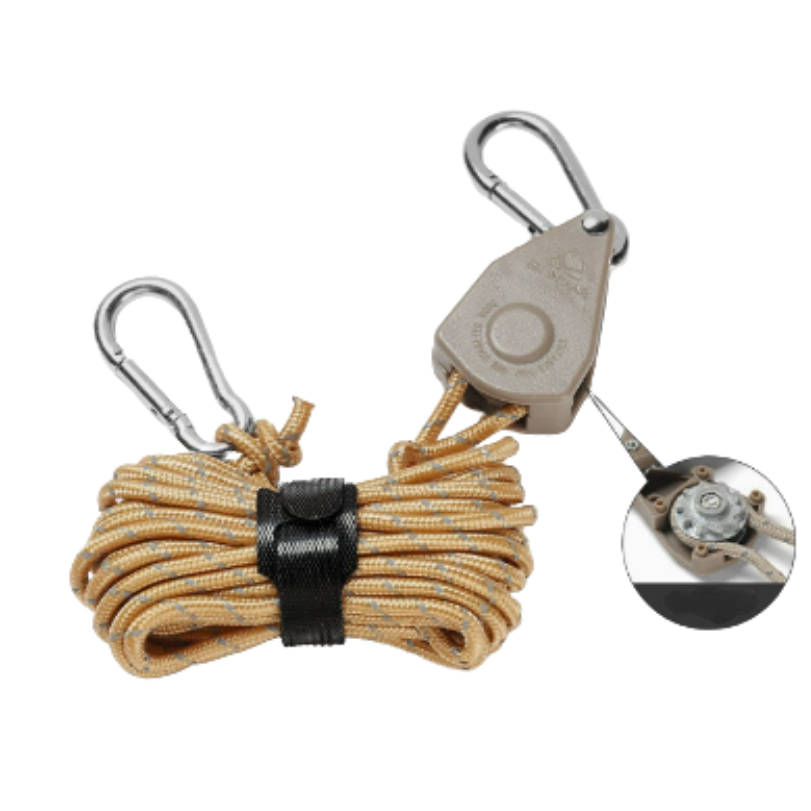 CampingRope - Verstellbares Flaschenzug Camping Seil