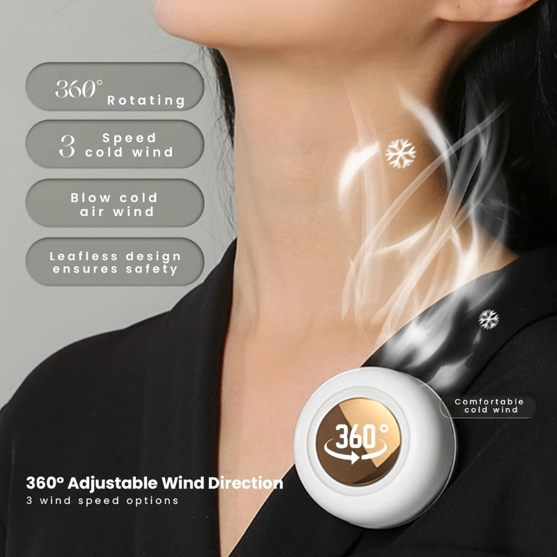 ClipFan - Mini Wiederaufladbar Hals Und Taillen Clip-On Ventilator