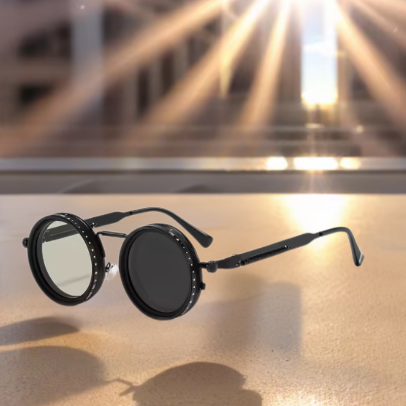 AdjustableSunglass: Hell Zu Schwaches Licht Verstellbare Dimm-Sonnenbrille Mit Etui