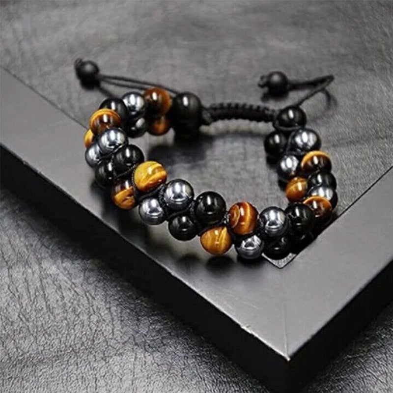 Jewelance™  ProtectionBracelet 1+1 GRATIS: Doppellagig Tigerauge Schutz Armband