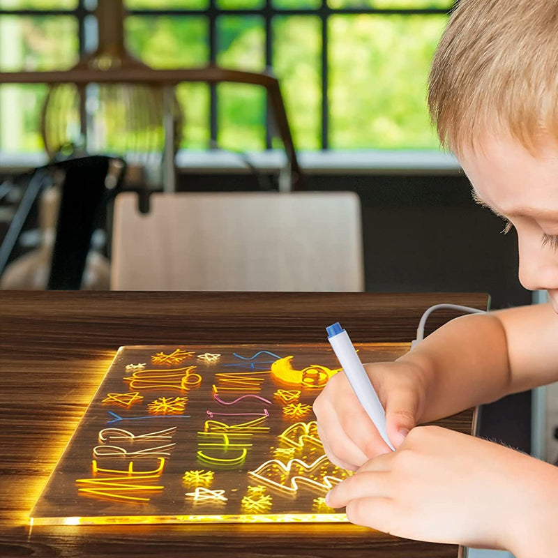 Kletshuts™ NoteBoard: LED-Lampe Acryl Notiz Und Zeichenbrett