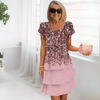 Icone™ SpringDress: Damen Frühlings Blumen Kaskaden Elegantes Kleid
