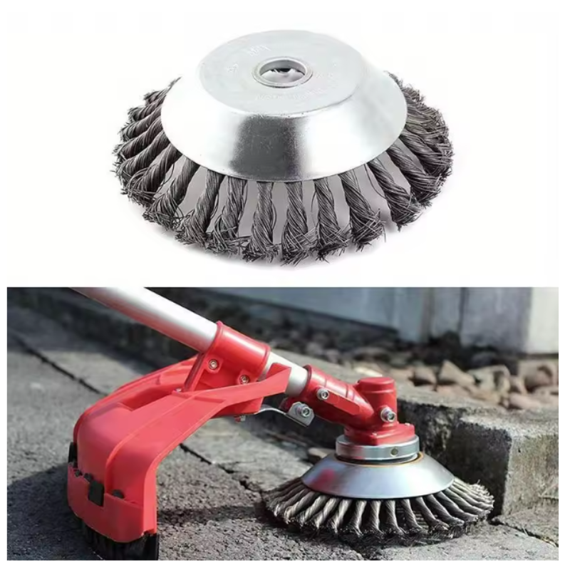 CutterHead: Hochleistungs Stahldraht Unkraut Schneider 20cm Bürstenkopf-Set