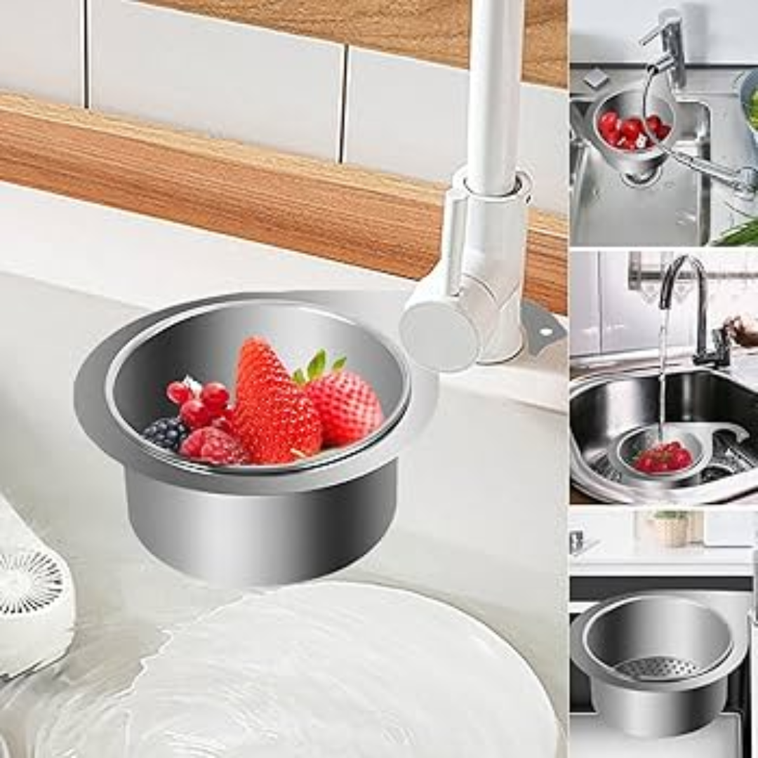 Globetrek° SinkStrainer 1+1 GRATIS: Edelstahl Filter Schwanenstil Spülbecken-Sieb