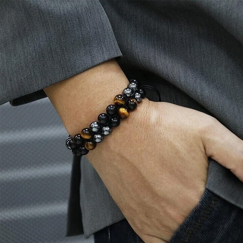 Jewelance™  ProtectionBracelet 1+1 GRATIS: Doppellagig Tigerauge Schutz Armband