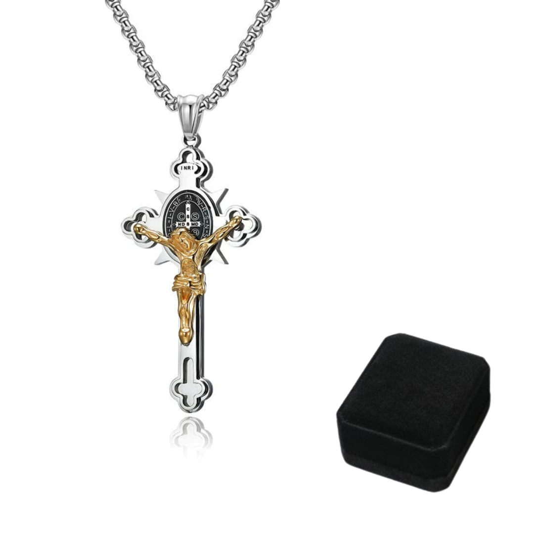 Jewelance™ CrossProtection 1+1 GRATIS: Spiritueller Schutz Kreuz-Anhänger Halskette Mit Geschenkbox