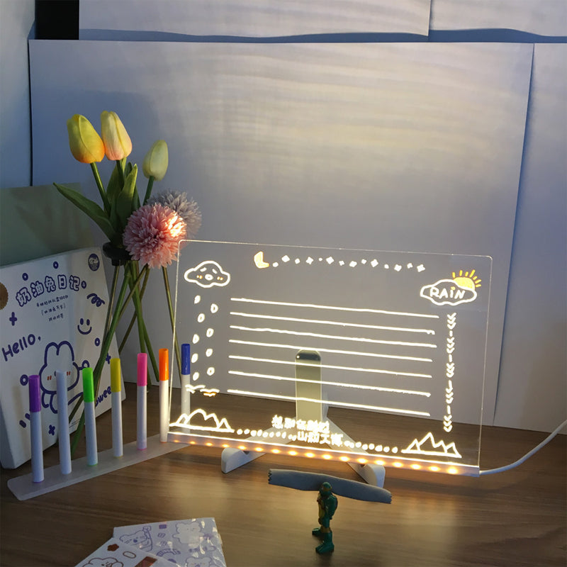 Kletshuts™ NoteBoard: LED-Lampe Acryl Notiz Und Zeichenbrett