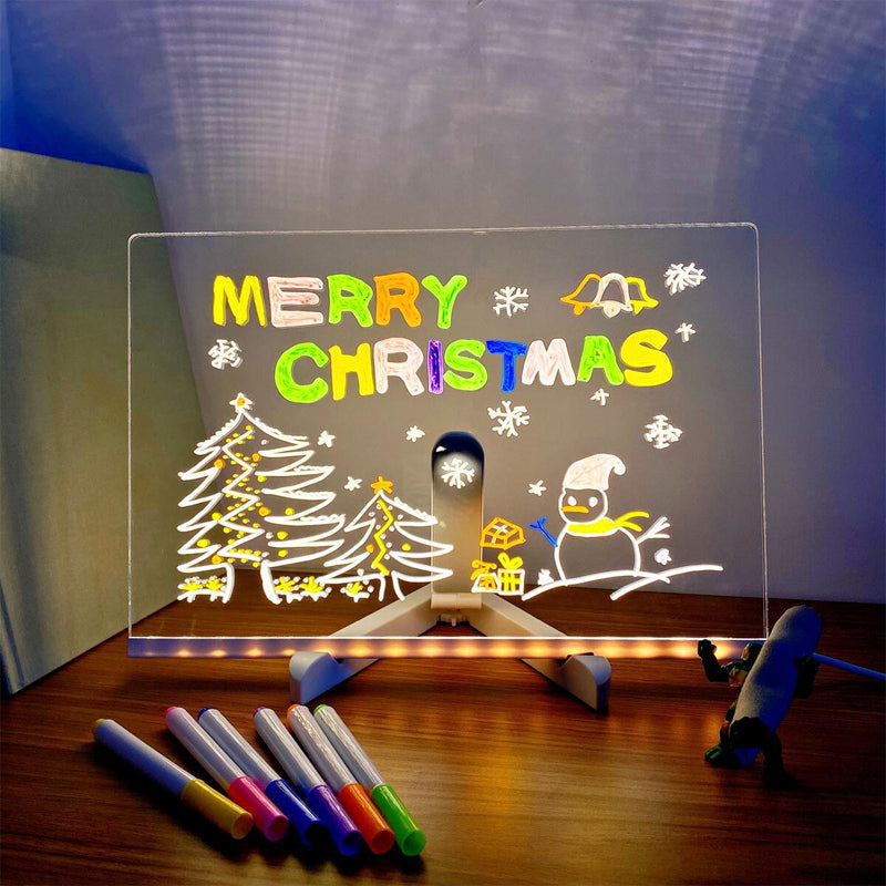 Kletshuts™ NoteBoard: LED-Lampe Acryl Notiz Und Zeichenbrett