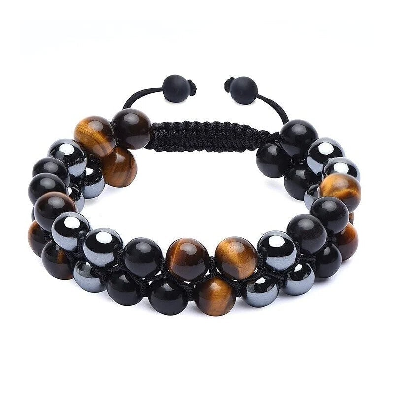 Jewelance™  ProtectionBracelet 1+1 GRATIS: Doppellagig Tigerauge Schutz Armband