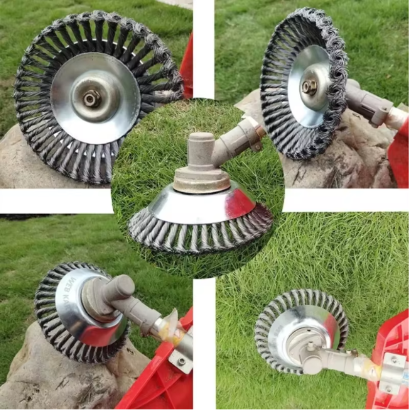 CutterHead: Hochleistungs Stahldraht Unkraut Schneider 20cm Bürstenkopf-Set