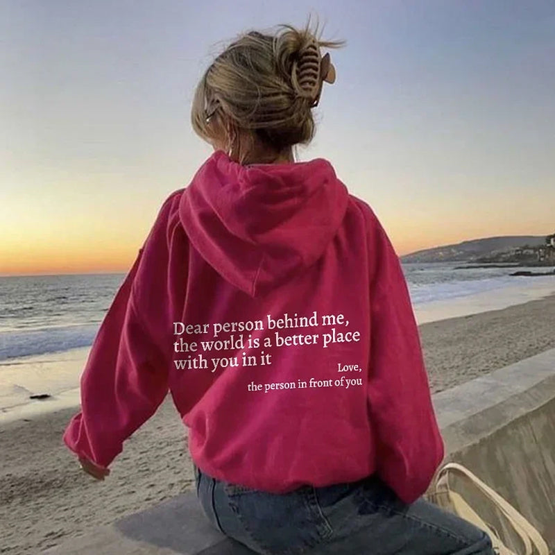 Icone™ DearHoodie: Kapuzenpullover Mit Aufdruck Vorne Und Hinten Botschaft