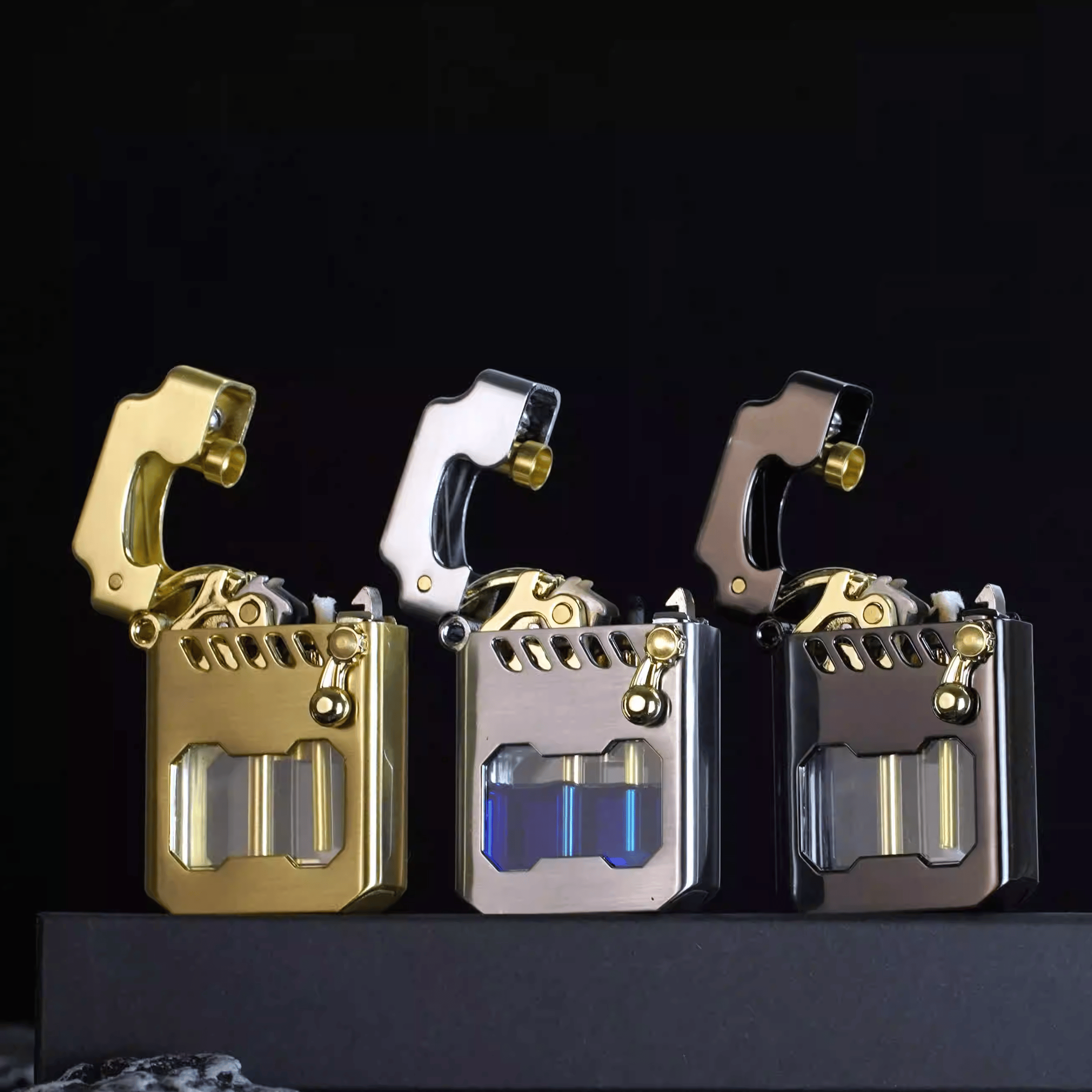 PowerLighter - Leistungsstarker, Moderner Design Winddichter Metallfeuerzeug