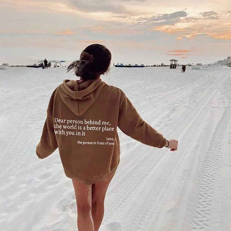 Icone™ DearHoodie: Kapuzenpullover Mit Aufdruck Vorne Und Hinten Botschaft