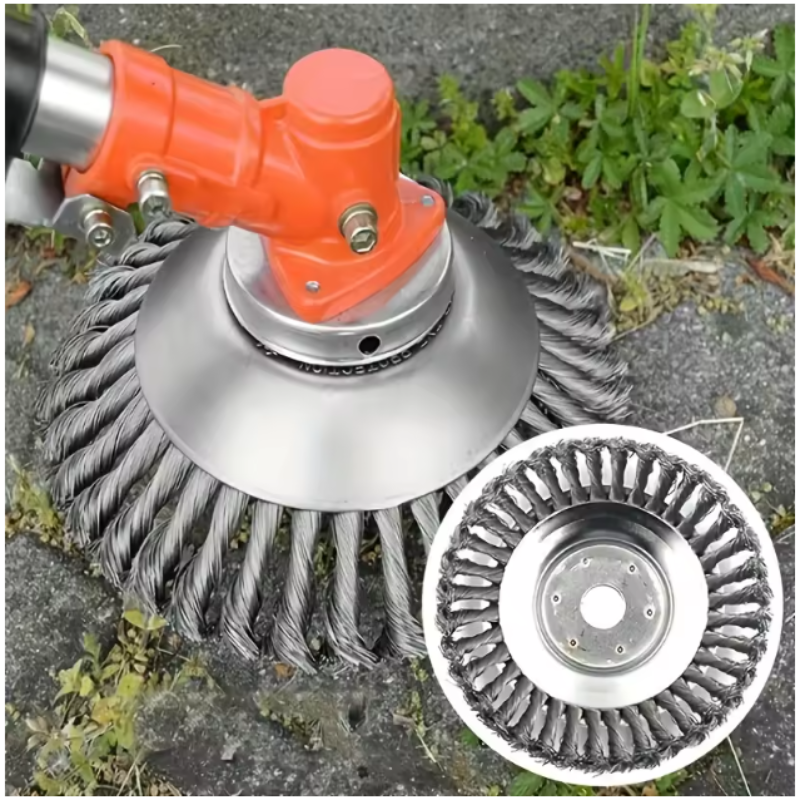 CutterHead: Hochleistungs Stahldraht Unkraut Schneider 20cm Bürstenkopf-Set