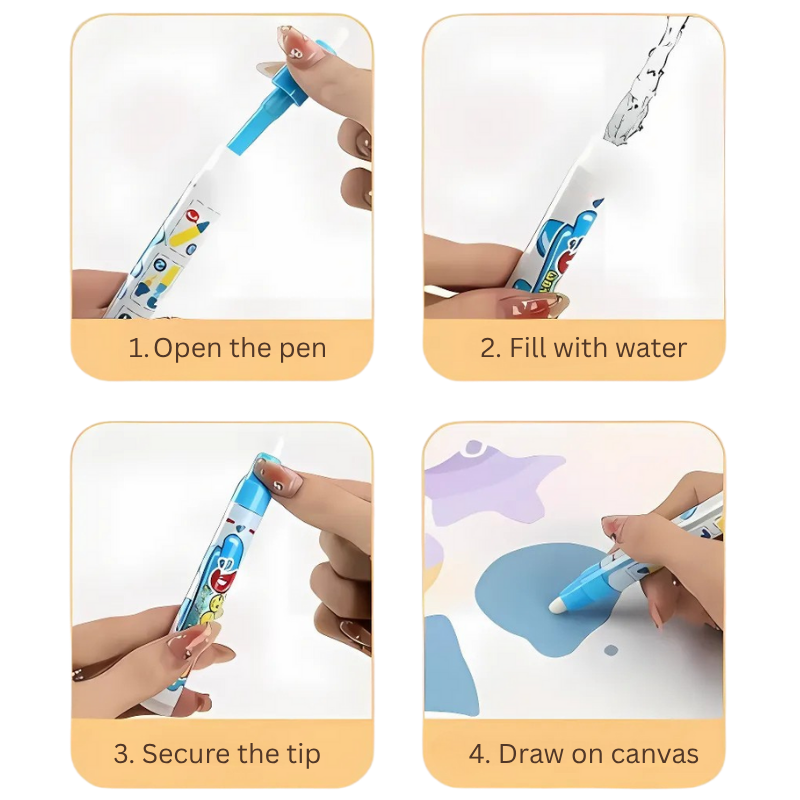 Kletshuts™ WaterCanvas: Wiederverwendbares Wasser-Doodle-Canvas-Set Für Kinder