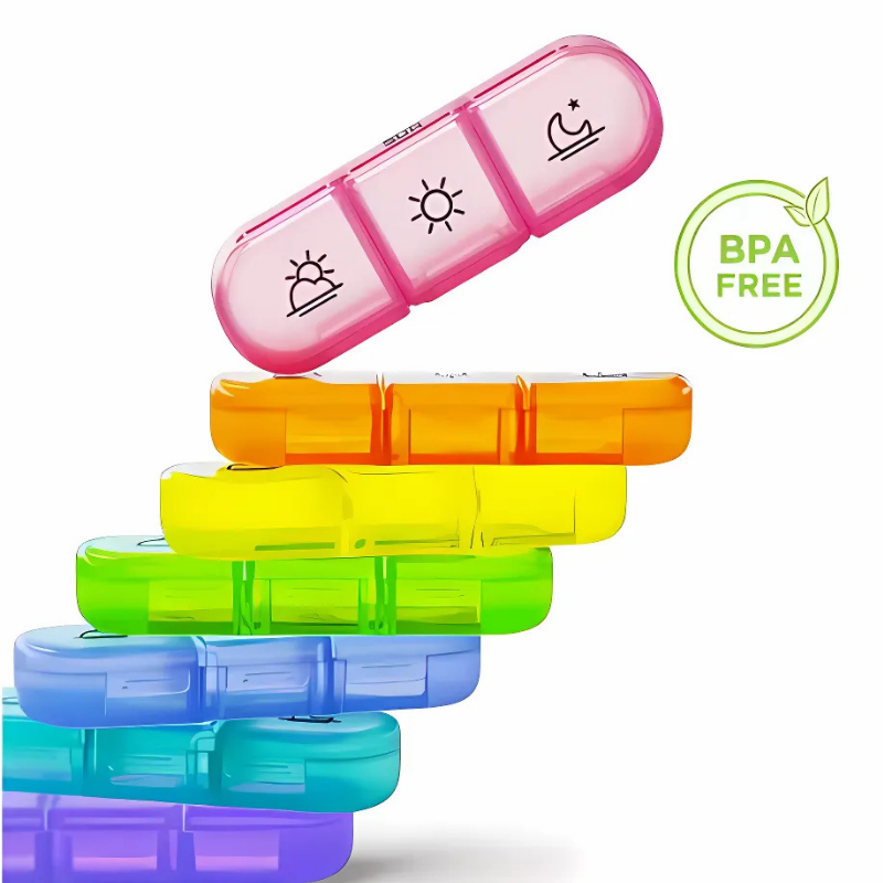 PillOrganizer 1+1 GRATIS: Tragbarer Pillen-Organizer Tägliche Und Wöchentliche Medikamentenaufbewahrung