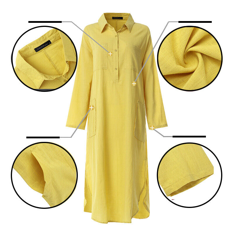 Icone™ ShirtDress: Fließendes Hemd Seitlicher Schlitz Kleid
