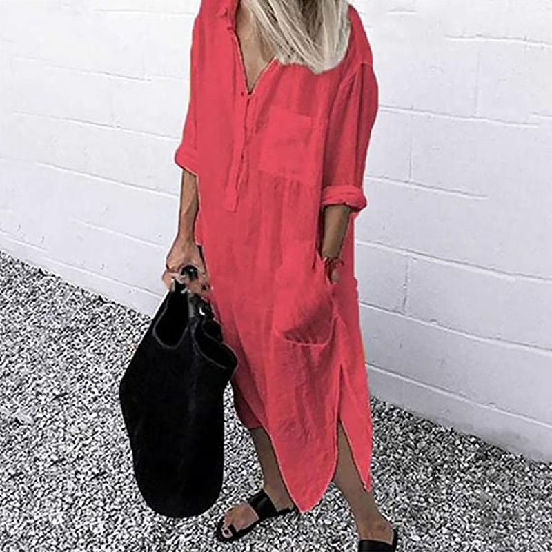 Icone™ ShirtDress: Fließendes Hemd Seitlicher Schlitz Kleid