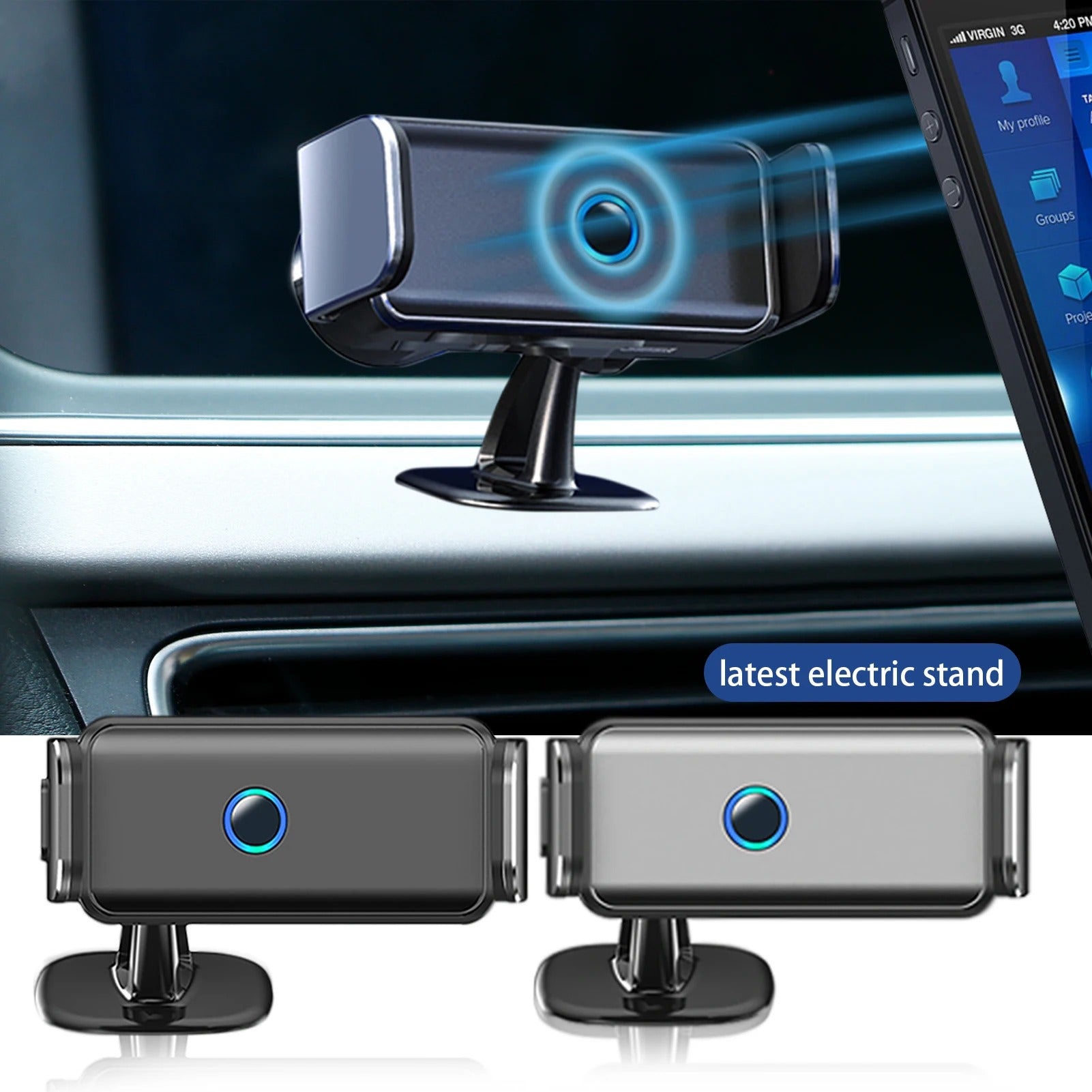 Holder360° PhoneClamp: Automatische Klemmen-Armaturenbrett- Und Lüftungsdüsen-Handyhalterung