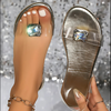 Happy™ RhinestoneSandals: Frauen Flache Sandalen Mit Prickelnd Strasssteinen