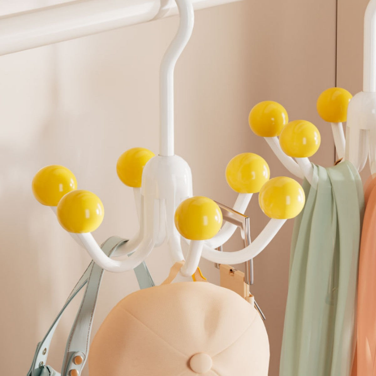 GlideHold® HangerHooks: 360° Drehbar 6 Haken Schrankorganizer Bügel