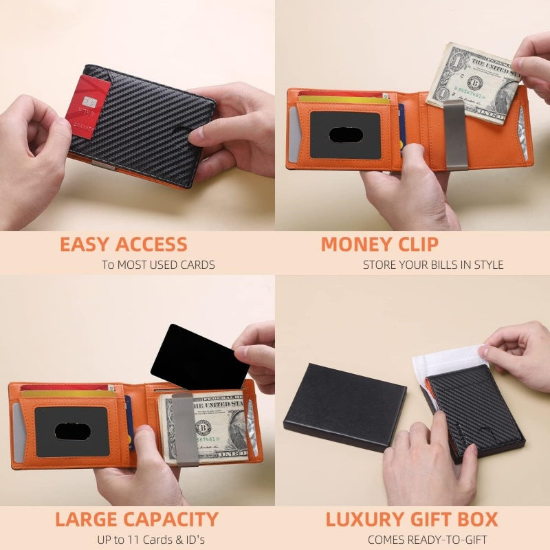 Icone™ SlimWallet: Ultraflache Und Sichere RFID-Lederbrieftasche Für Herren