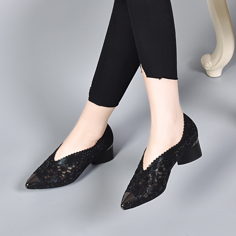 Happy™ GlimmerShoes: Mesh Absätze Schuhe Mit Kristall Akzenten