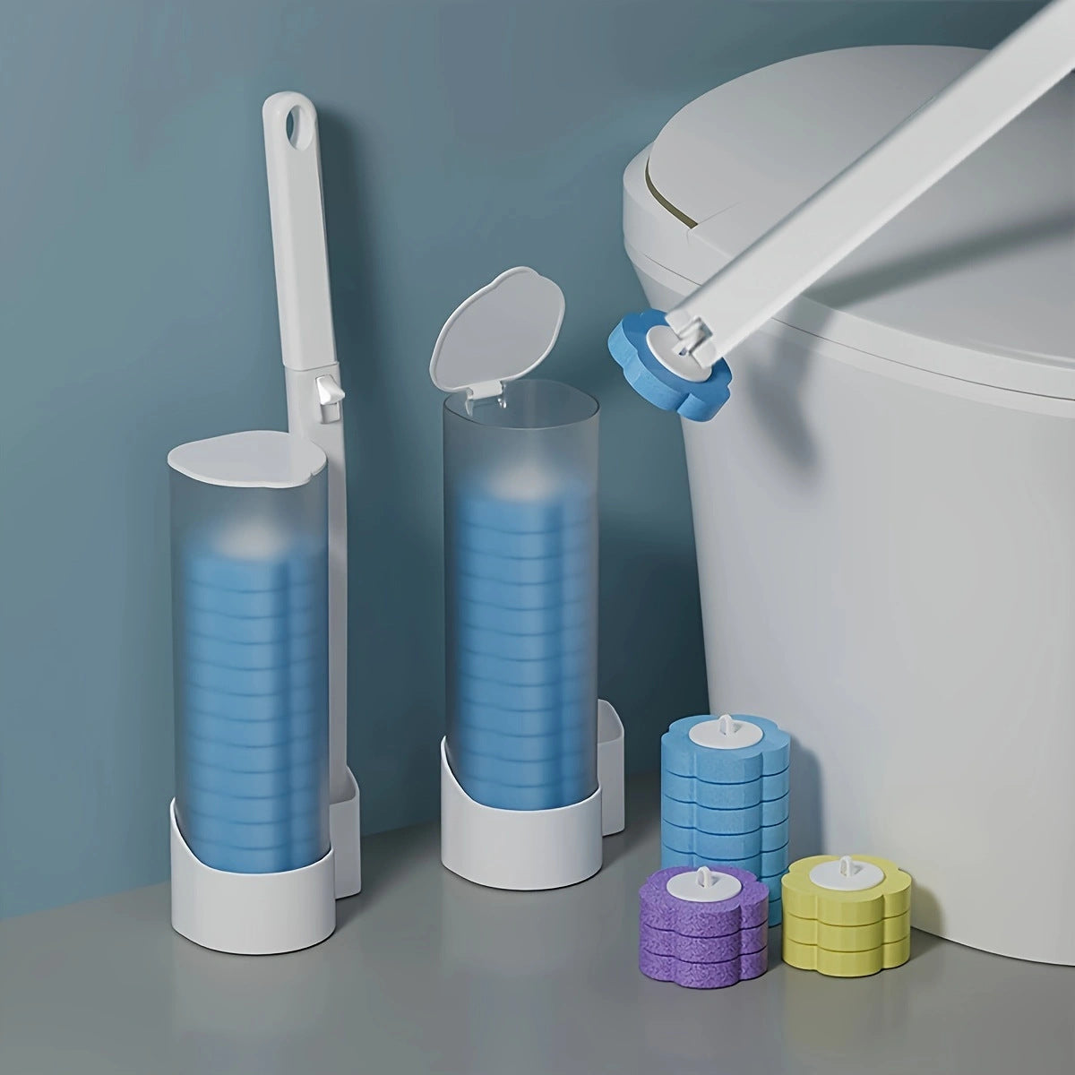 Cleaner Pro° ToiletCleaner: Einweg-Toilettenbürstenkopf-Reinigungsset