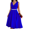 Icone™ ElegantDress: V-Ausschnitt Elegantes Damenkleid Mit Gürtel
