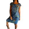 Icone™ CasualDress: Natur Print Rund Hals Legeres Kleid