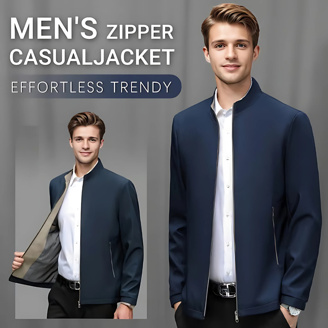 Icone™ CasualJacket: Stehkragen Lässig Reißverschluss Jacke Für Herren