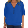 Icone™ LooseBlouse: Bequeme Reißverschluss Und V-Ausschnitt Lockere Bluse Für Damen